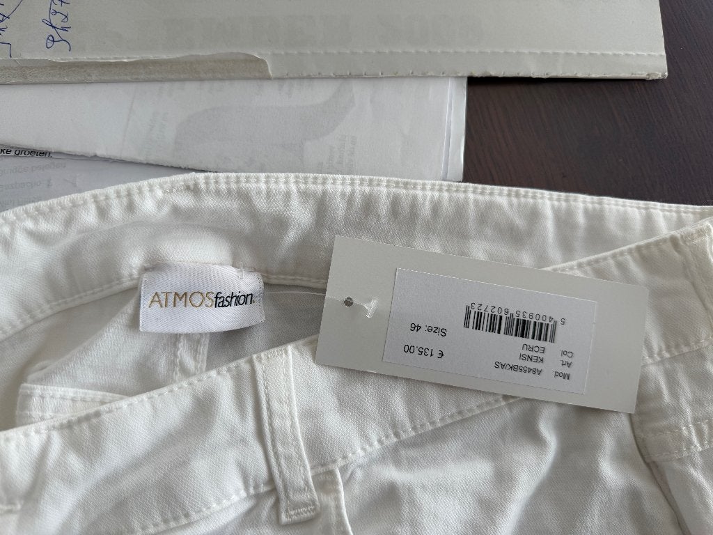 DAMES BROEK WIT, Kleding | Dames, Verzenden, Wit, Atmos fashion, Maat 46/48 (XL) of groter