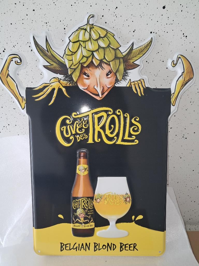 Metalen bord Cuvee des Trolls, Verzamelen, Biermerken, Ophalen, Nieuw, Reclamebord, Plaat of Schild, Overige merken