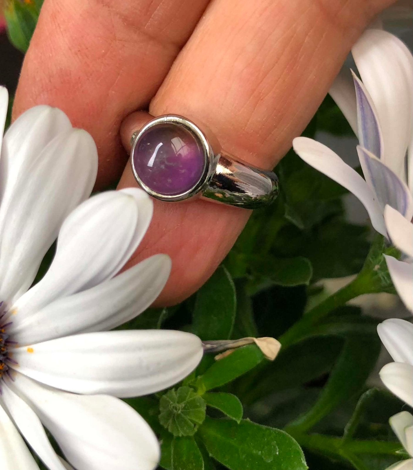 Bague avec améthyste, taille 55, LDADPR, Bijoux, Sacs & Beauté, Enlèvement ou Envoi, Comme neuf