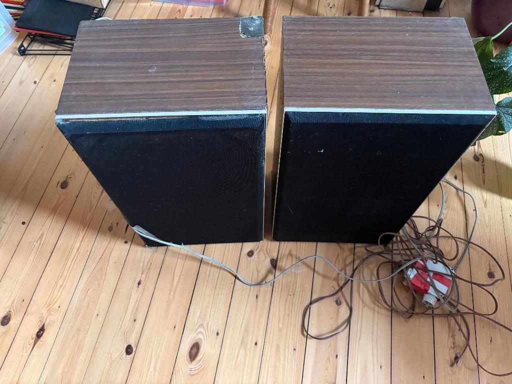 2 vintage speakers, 60 à 120 watts, Enlèvement, Utilisé, Haut-parleur central