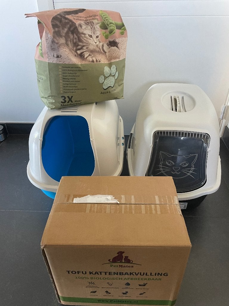 Petmates kattenbakvulling en 2 kattenbakken, Dieren en Toebehoren, Kattenbakken, Ophalen, Zo goed als nieuw