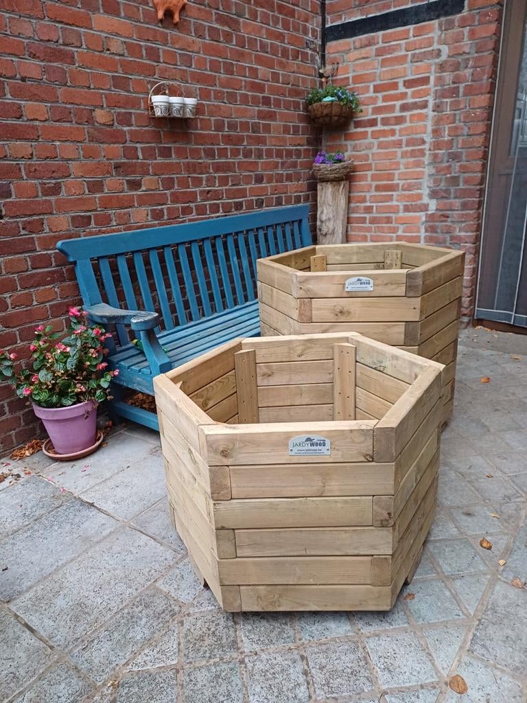 2 Bacs à fleurs en bois NEUFS, Ophalen, Hout