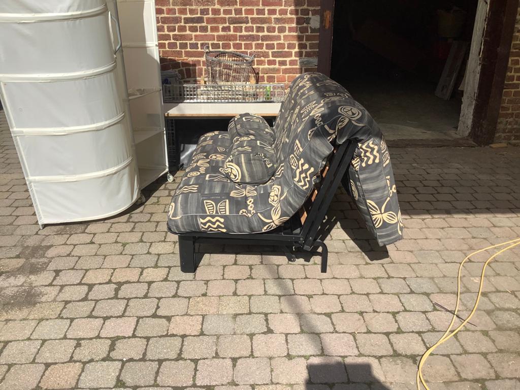 Zetel bed, Huis en Inrichting, Ophalen, Gebruikt, 150 tot 200 cm, Rechte bank