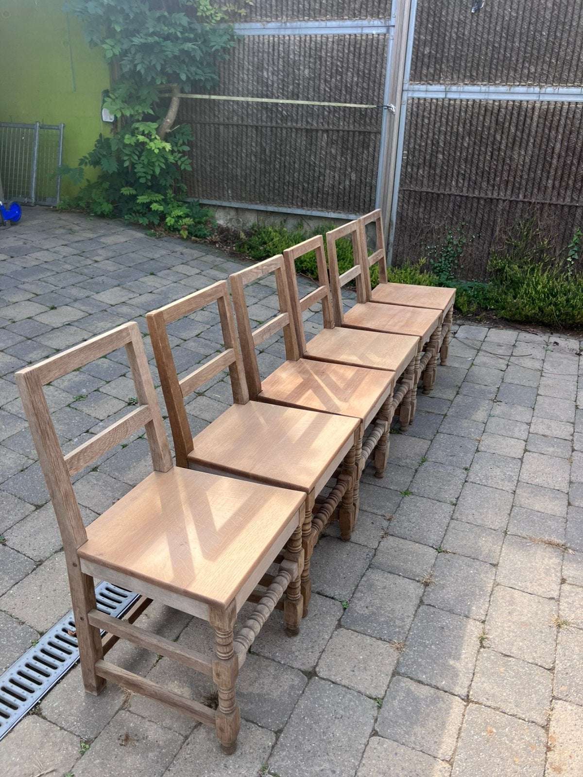 Set van 6 eikenhouten stoelen, Antiquités & Art, Enlèvement