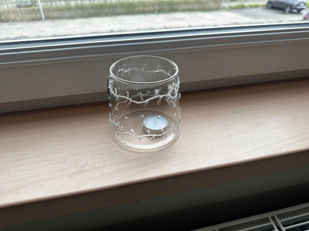Decoratieve glazan kaarsenhouder, Ophalen, Overige materialen, Zo goed als nieuw, Kandelaar