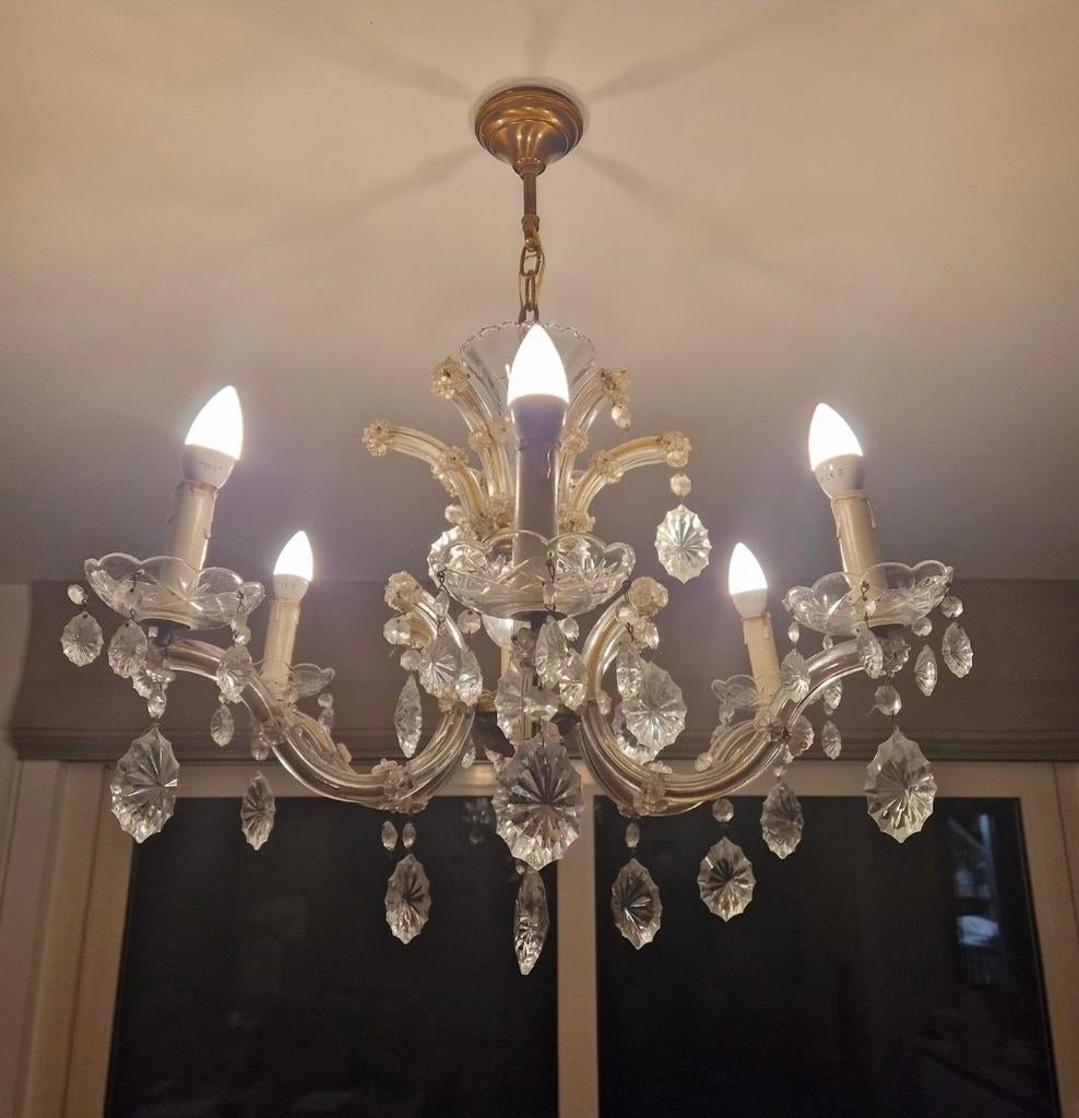 Glazen luster met 6 armen, Huis en Inrichting, Ophalen