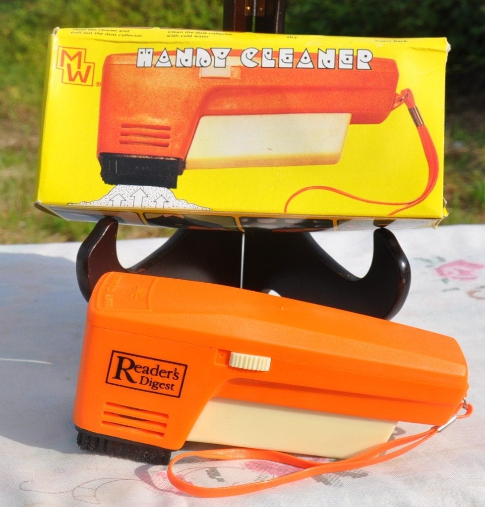 mini aspirateur pour vetement ou miette, Vintage, Comme neuf, Orange, Plastique