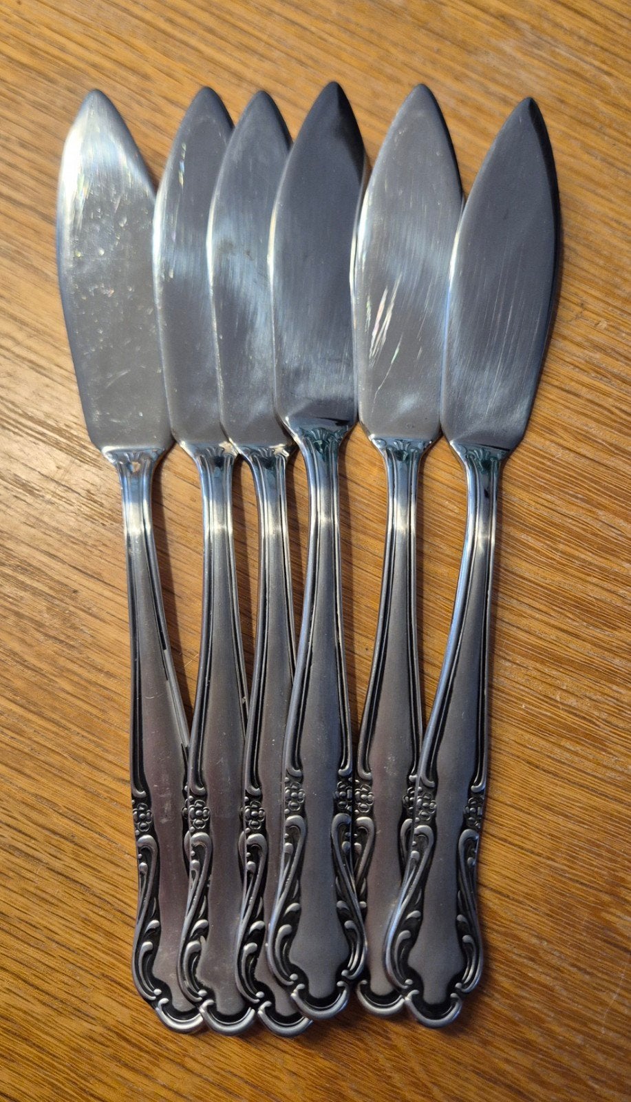 zes botermessen vismessen ESM stainless Germany, Antiek en Kunst, Antiek | Bestek, Ophalen
