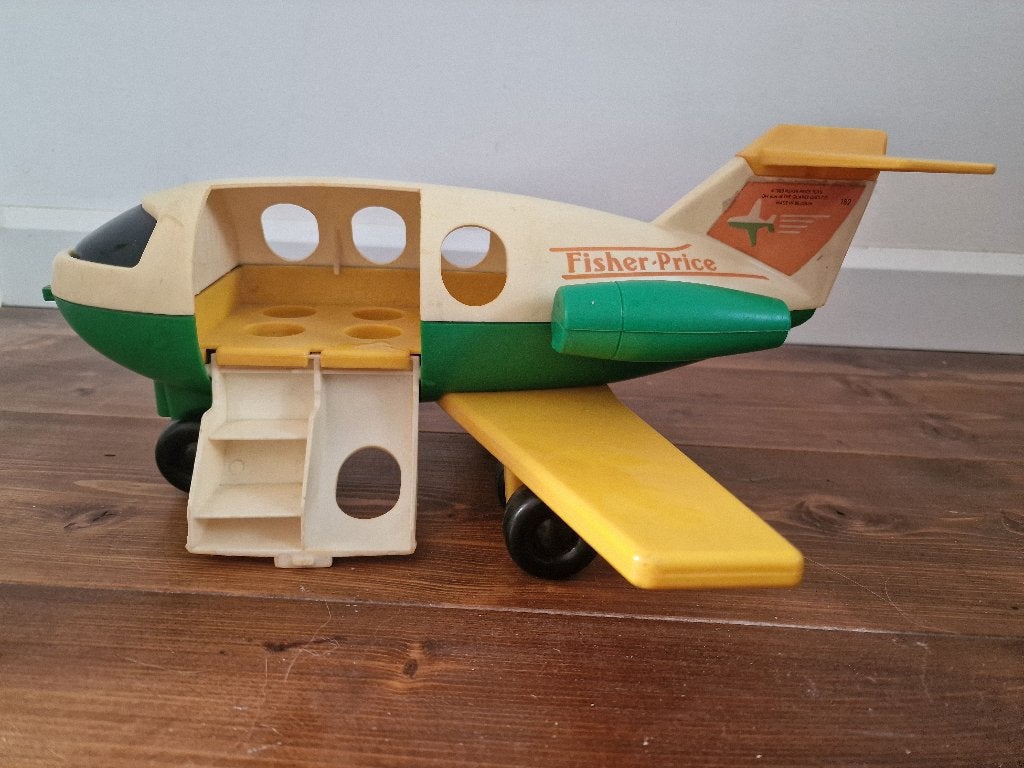 Vintage Fisher‑Price vliegtuigje – werkende trap & wielen, Ophalen, Gebruikt, Auto of Voertuig