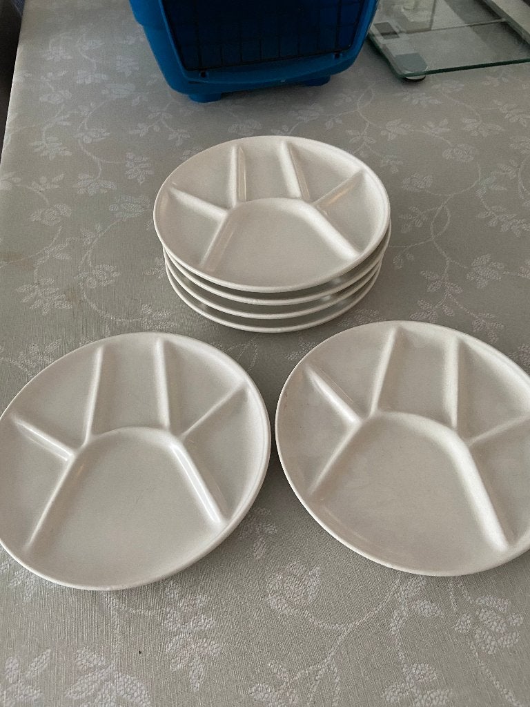 6 Prachtige fondue borden, Huis en Inrichting, Keuken | Servies, Ophalen, Gebruikt, Bord(en)