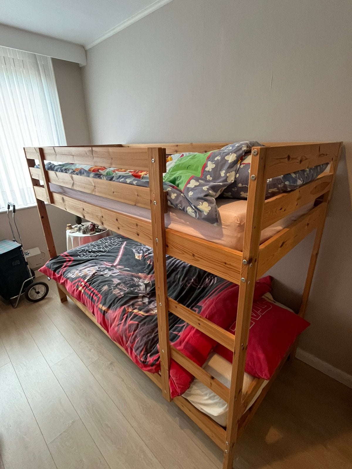 Houten stapelbed, Ophalen, 90 cm, Tweepersoons, Minder dan 160 cm