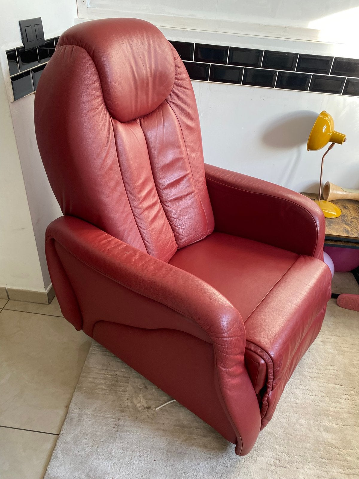 Relax manuel en cuir véritable, 75 à 100 cm, Relax, Moins de 150 cm, Une personne