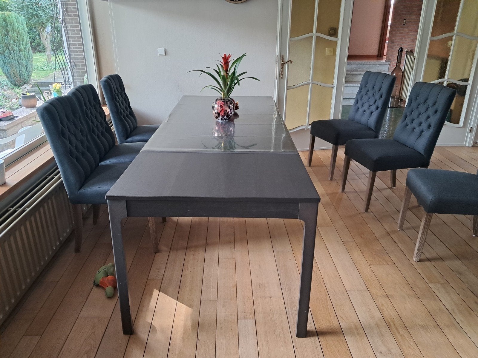 uitschuifbaar tafel en 10 stoelen., Ophalen, 50 – 75, Gebruikt, 200 cm of meer
