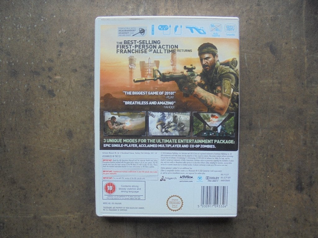 Call Of Duty Black OPS voor Wii (zie foto's), Games en Spelcomputers, Gebruikt, Vanaf 18 jaar, Shooter, 1 speler