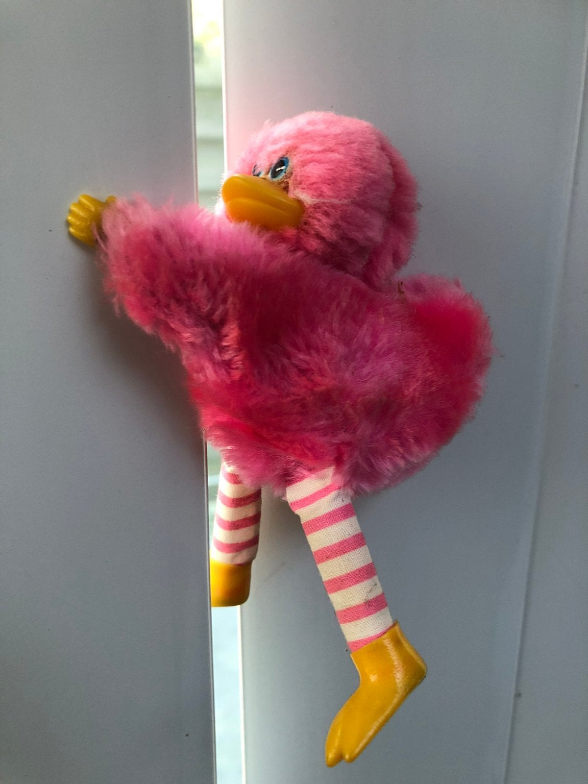 Roze kleine vogel Knijppopje, Ophalen of Verzenden, Gebruikt