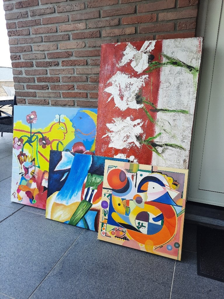 Schilderijen te koop voor 25 € per stuk zie foto "s, Ophalen, Gebruikt, Schilderij
