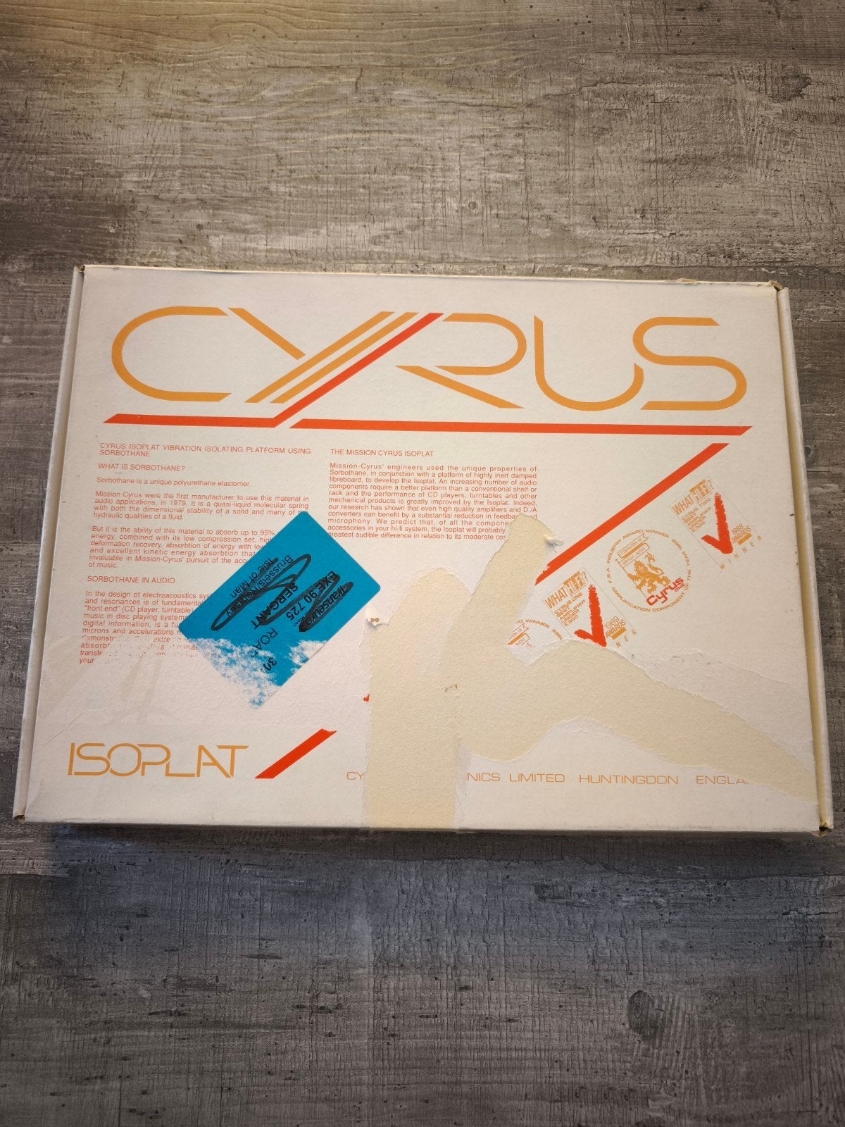 Cyrus Isoplat – plateforme antivibratoire Hi-Fi vintage, Enlèvement