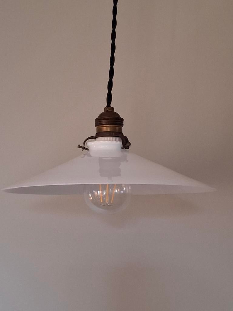 Mooie opaline hanglampen  10 stuks beschikbaar, Ophalen