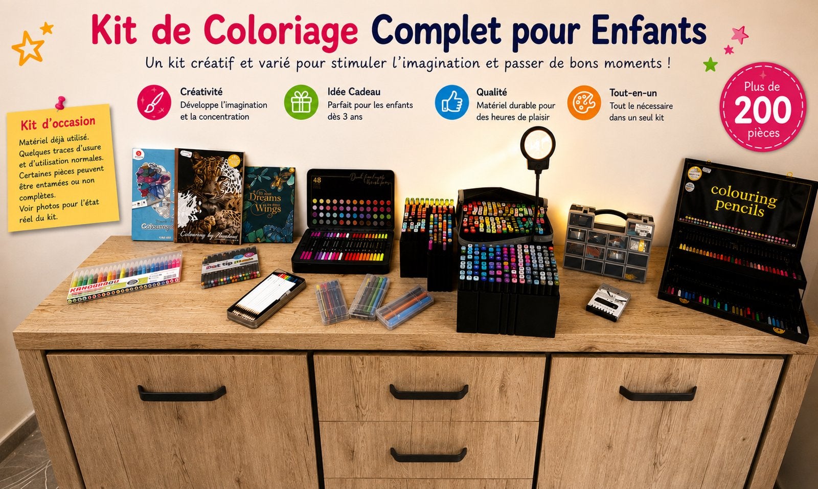 Kit de coloriage et de dessin pour enfants – Occasion, Hobby & Loisirs créatifs, Enlèvement ou Envoi, Utilisé