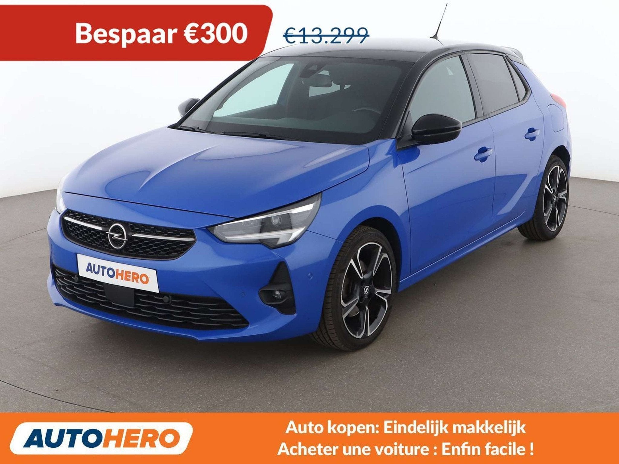 Opel Corsa 1.2 Turbo GS Line (bj 2020, automaat), Gebruikt, Blauw, Leder, 96 kW