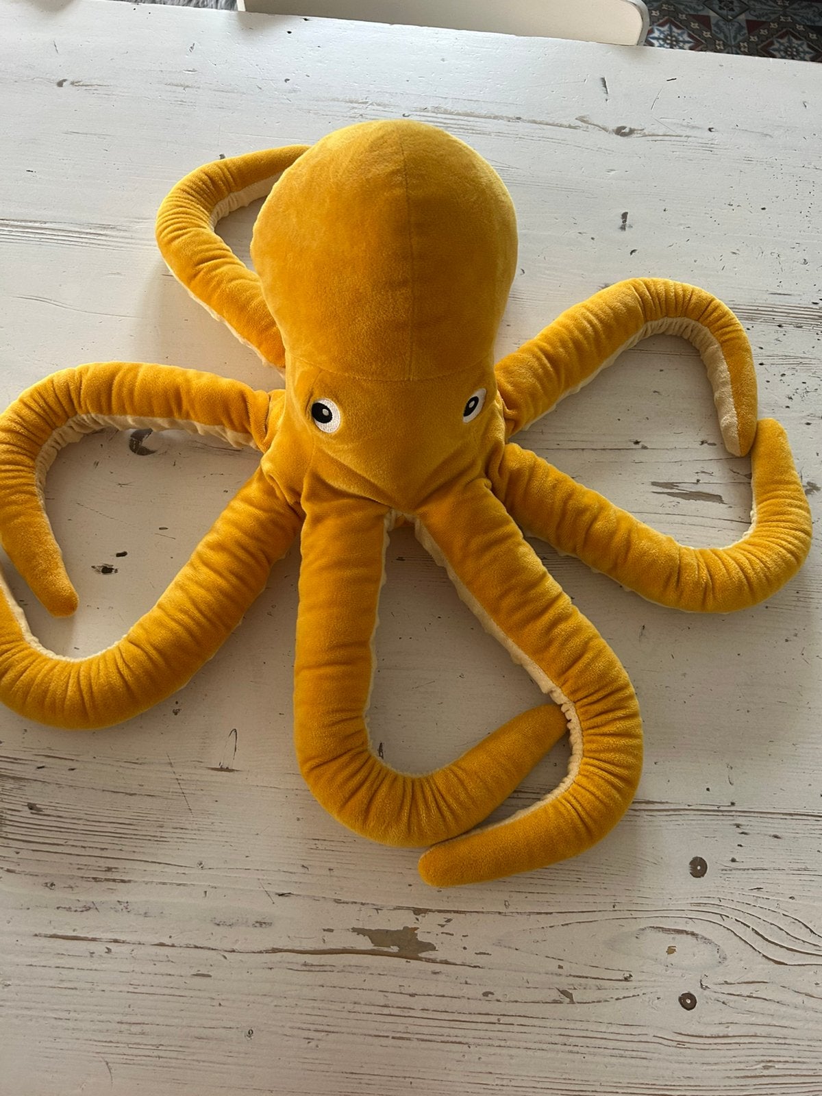 Ikea gele octopus, Kinderen en Baby's, Speelgoed | Knuffels en Pluche, Ophalen, Zo goed als nieuw, Geel, IKEA