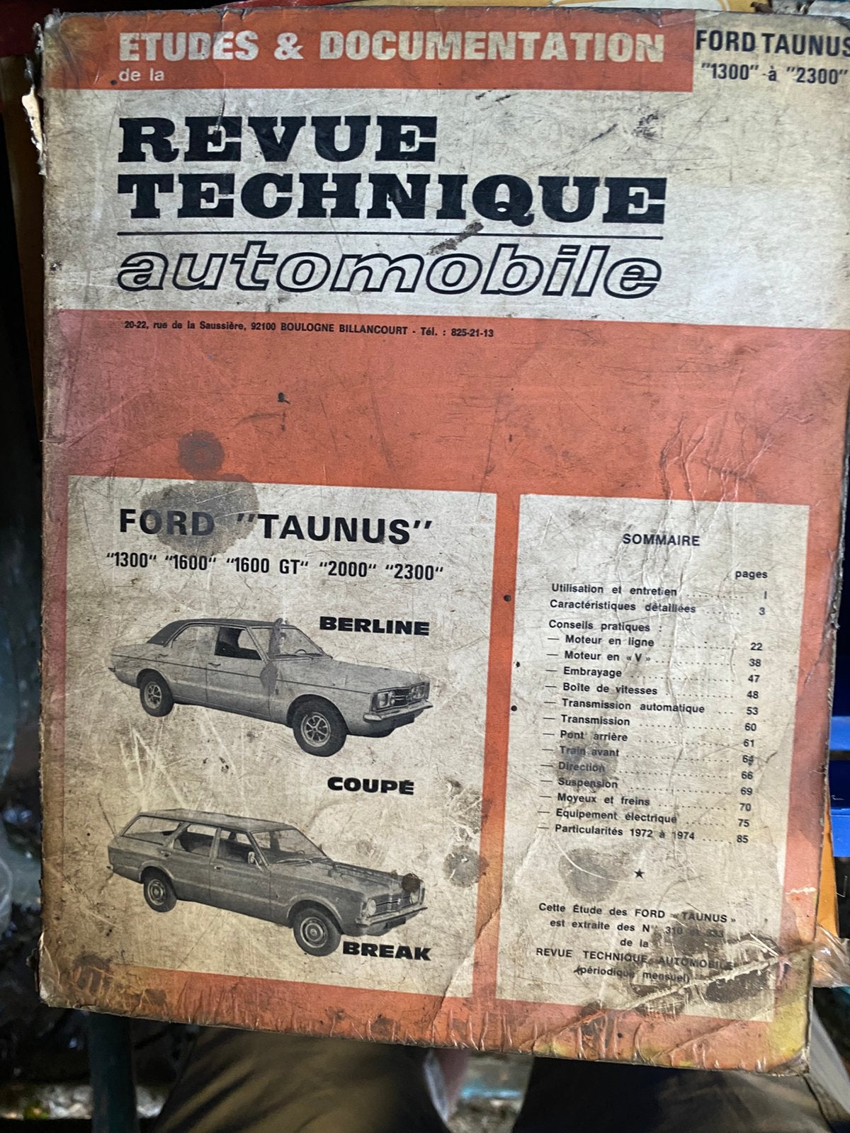 Manuel technique ford taunus, Ophalen of Verzenden