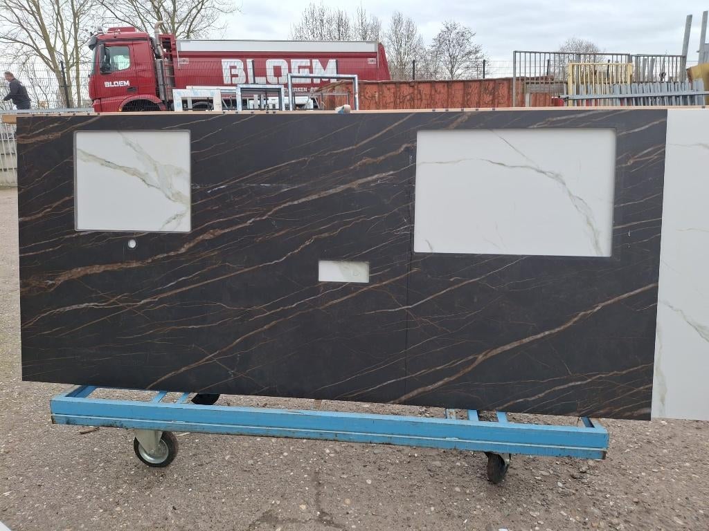 Keukenbladen eilandbladen, Ophalen, 75 cm of meer, Zwart, Nieuw