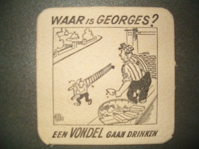 Tapis à bière Vondel Meulebeke 9 : R/F : 94 x 94 mm, Enlèvement ou Envoi, Utilisé, Sous-bock