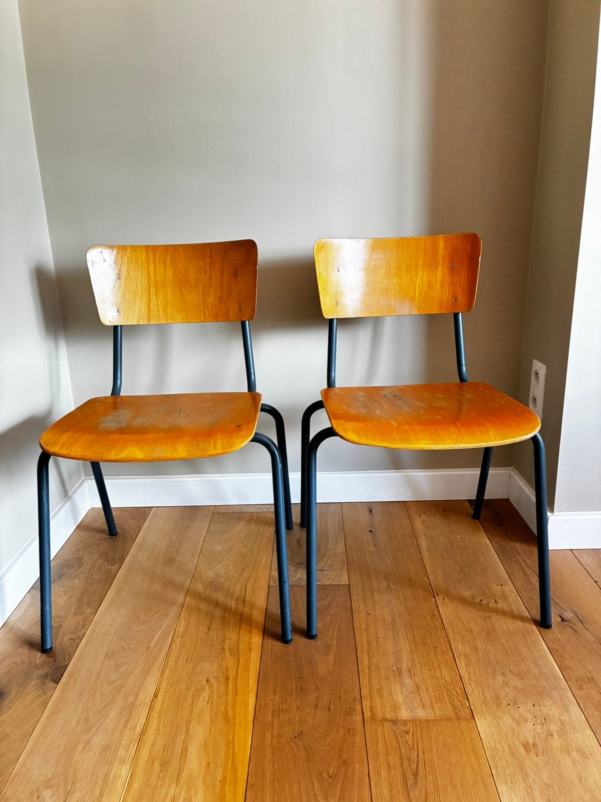 Chaises d'école - 4 pièces, Maison & Meubles, Brun, Enlèvement, Utilisé, Bois