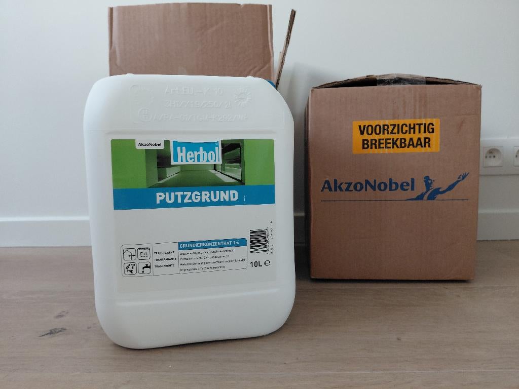 Herbol Putzgrund - 10 + 7 liter, Doe-het-zelf en Bouw, Verf, Beits en Lak, Nieuw, Verf, 15 tot 20 liter, Overige kleuren, Ophalen of Verzenden