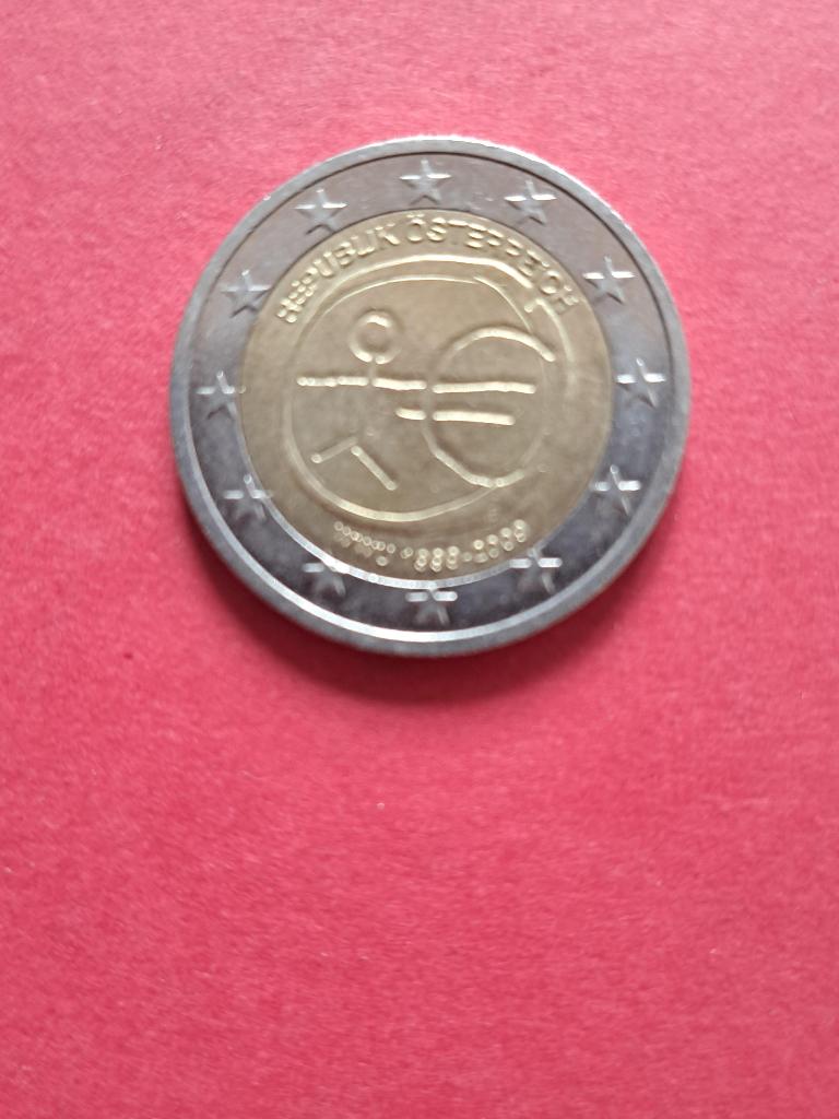 2009 Autriche 2 euros 10 ans de l'UEM, Envoi, Autriche, 2 euros, Monnaie en vrac