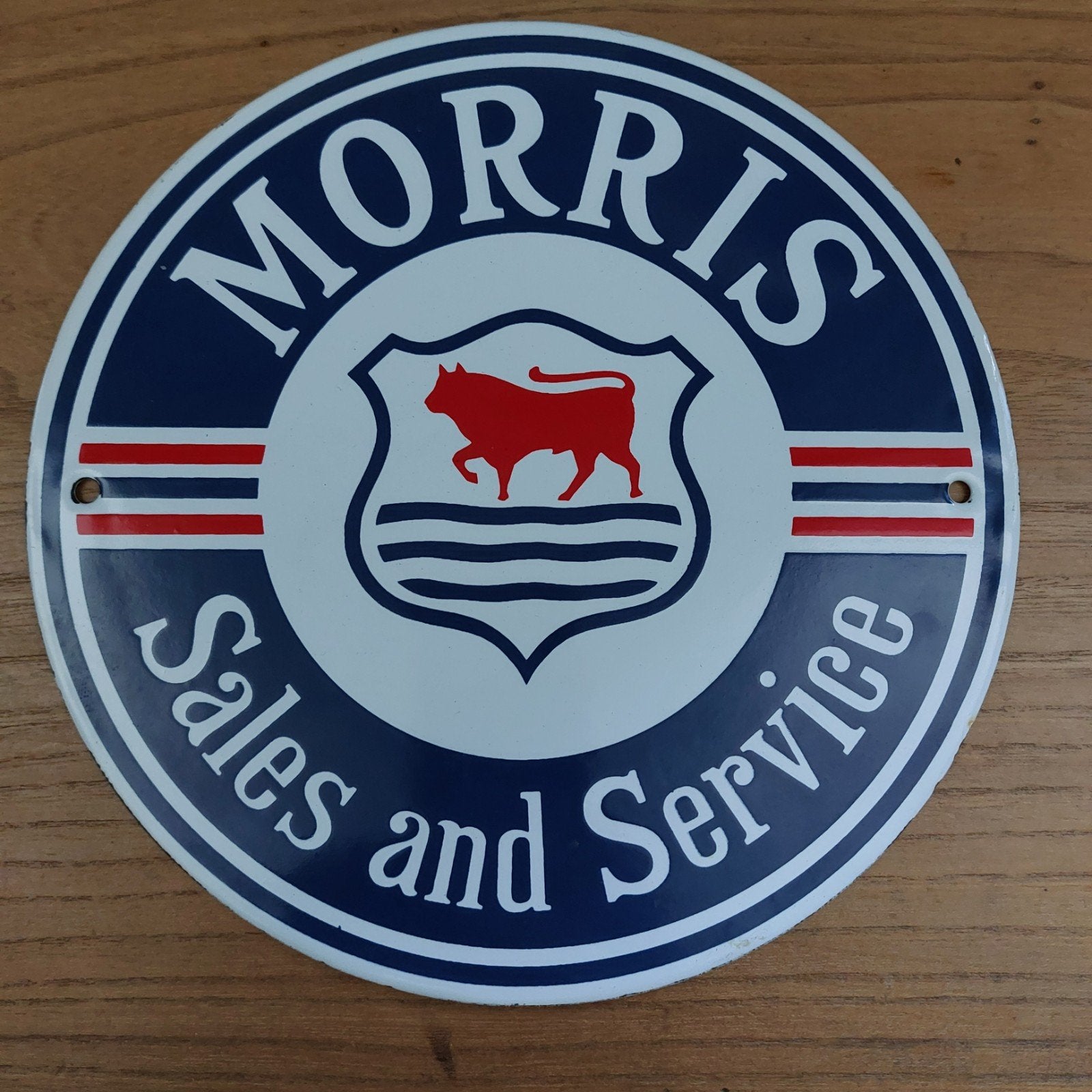 plaque émaillée Morris Sales & Service, Collections, Marques automobiles, Motos & Formules 1
