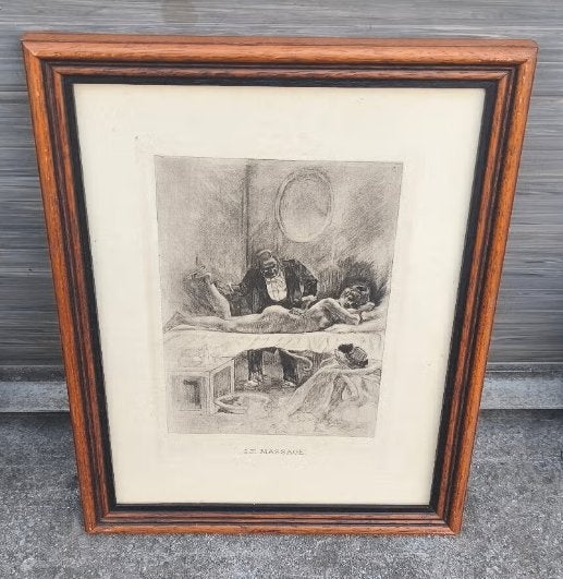 Gravure le massage de Félicien rops, Enlèvement ou Envoi, Gravure