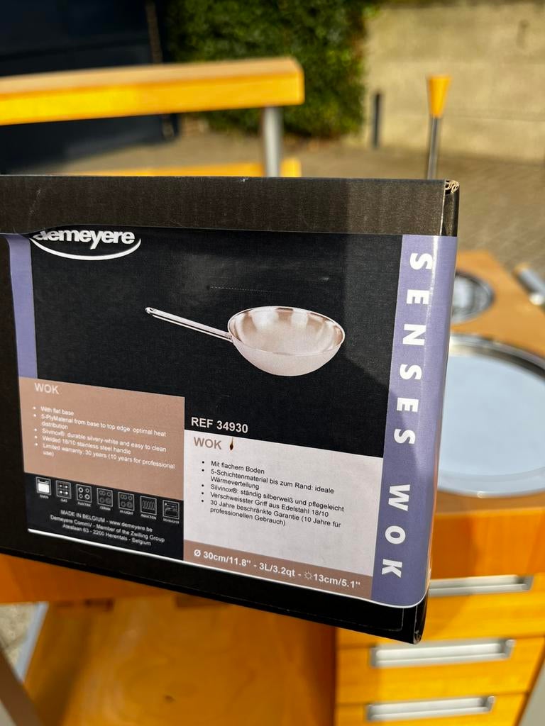 Demeyere Senses Wok - 30 cm - NIEUW in doos, Huis en Inrichting, Keuken | Potten en Pannen, Nieuw, Wok, Ophalen of Verzenden