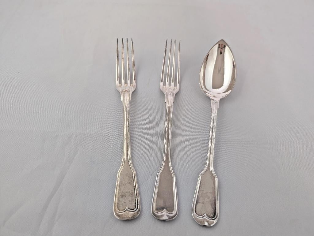 Sint-Sebastiaansgilde Sint-Kruis - 2 vorken + 1 Lepel, Antiek en Kunst, Verzenden