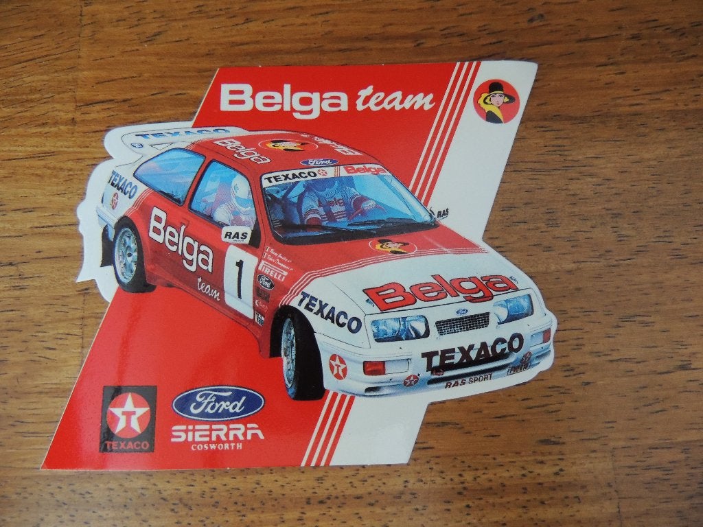 Belga Rally Team Ford Sierra Cosworth sticker, Verzenden, Zo goed als nieuw, Auto of Motor