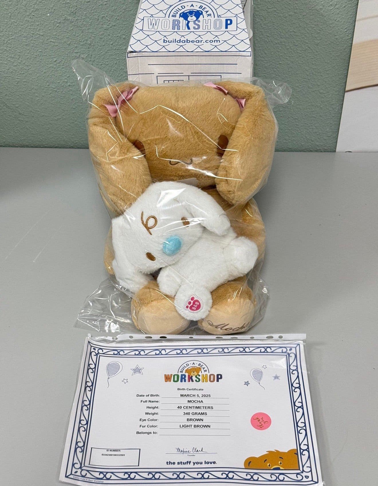 Cinnamoroll Mocha Milk Rare Build a bear + certificat, Enlèvement ou Envoi, Neuf