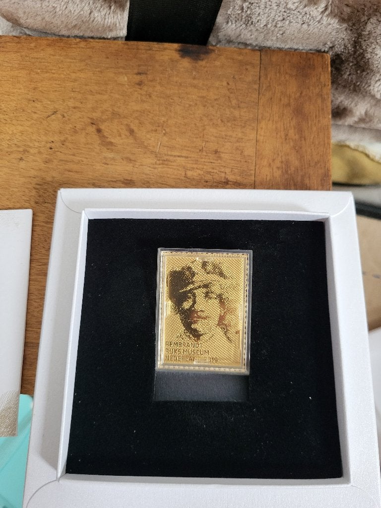 Gouden postzegel Rembrandt, Postzegels en Munten, Kunst, Ophalen of Verzenden, Postfris, Postfris