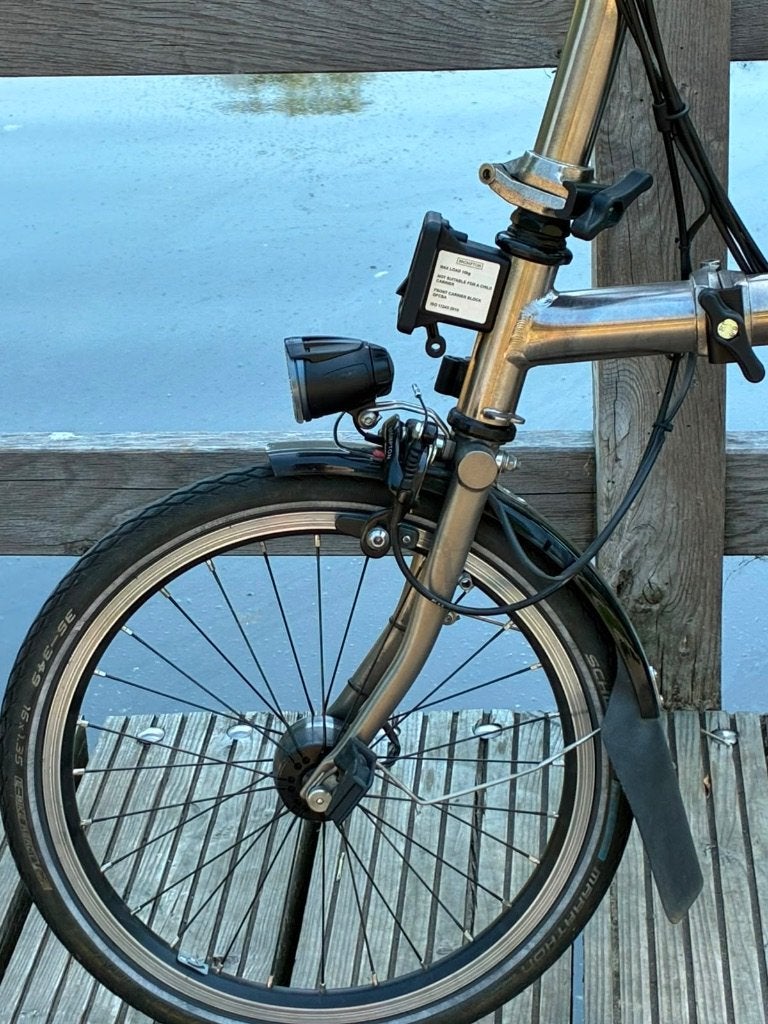 Brompton M6R Nickel Edition titanium dynamo 6 versnellingen, Ophalen, Brompton, Velgrem, 14 tot 16 inch