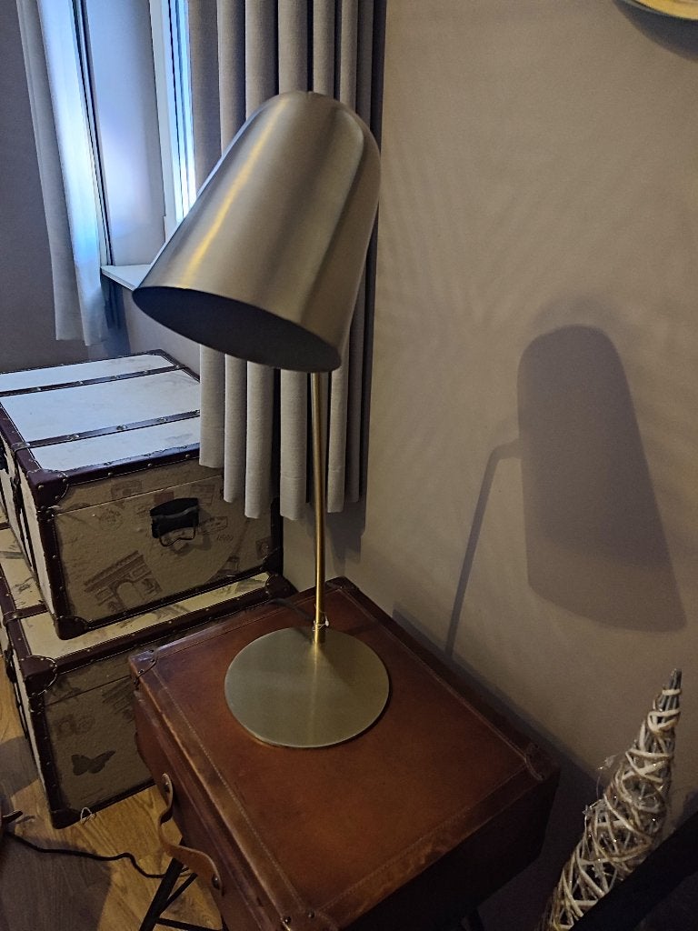 Tafellamp, Doré, Avec prise, Lampe de bureau, Comme neuf
