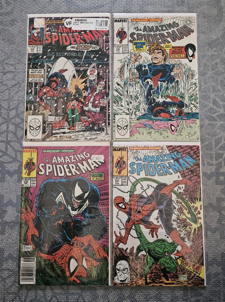 the Amazing Spider-Man (vol.1) #314-316 & 318 (1989) Venom, Enlèvement ou Envoi, Utilisé, Plusieurs comics, Amérique