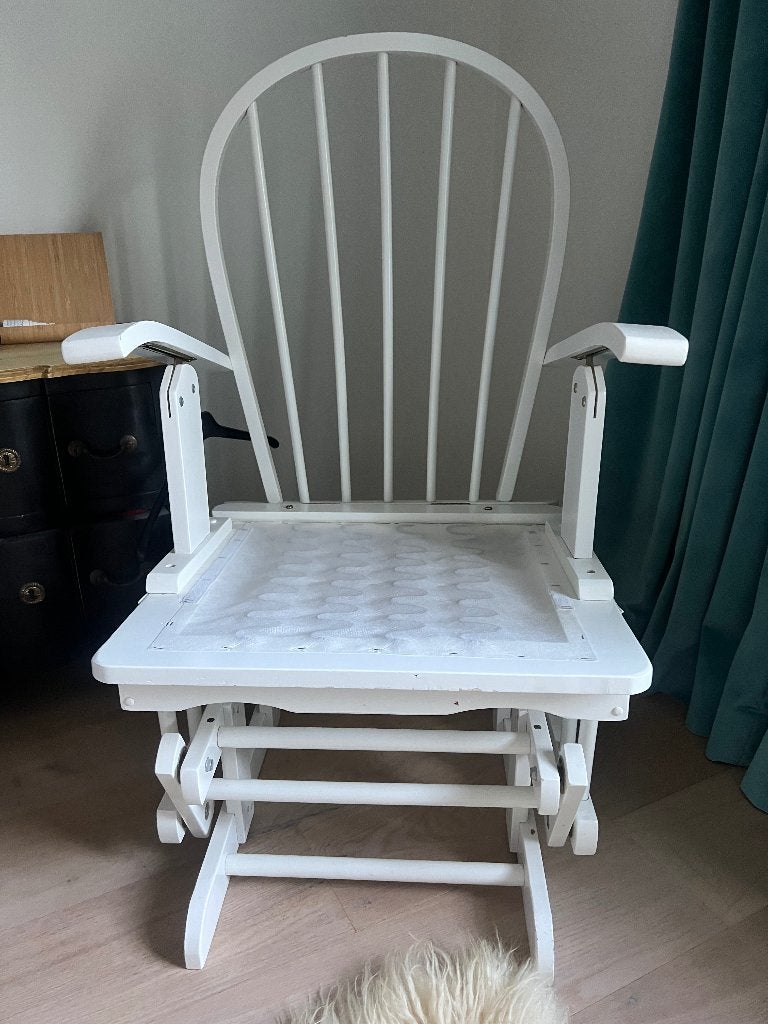 Schommelstoel, Huis en Inrichting, Stoelen, Ophalen, Gebruikt, Wit, Eén