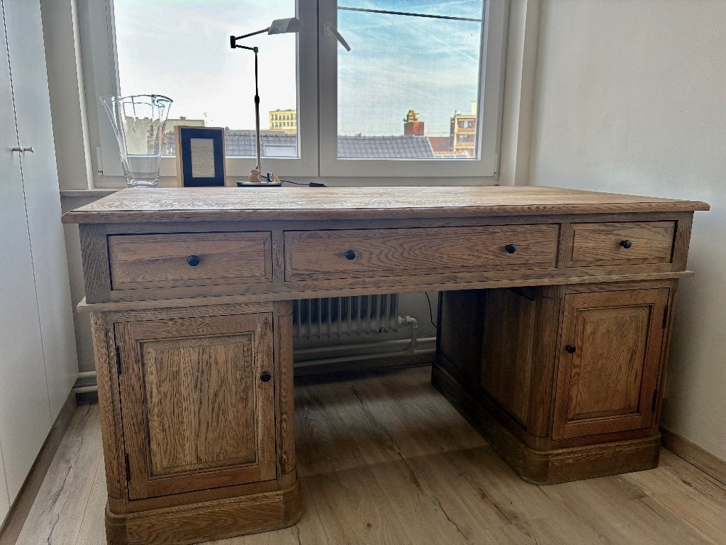Bureau (eik), Huis en Inrichting, Ophalen, 160 cm, Hout, Bruin