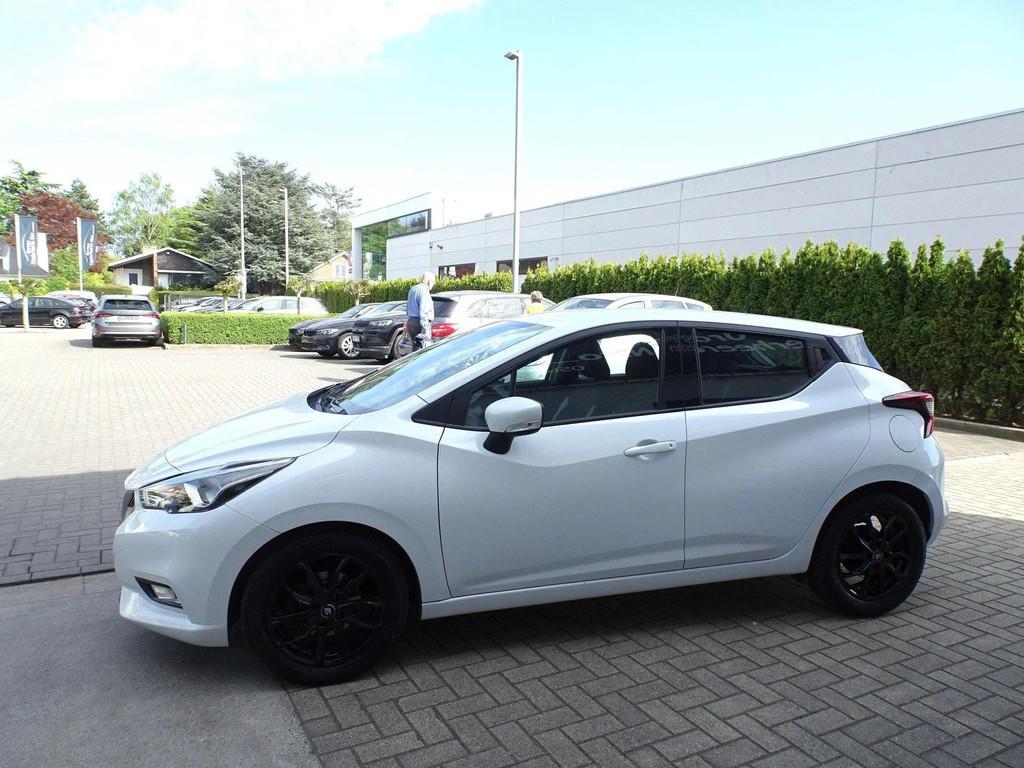 Nissan Micra 1.0i 5d. APPLE CARPLAY,AIRCO,CRUISE,BLUETH,ALU, Stof, Gebruikt, Wit, 5 deurs