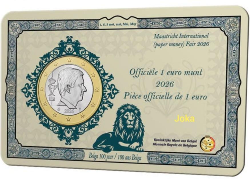 1 euro  coincard belgie mif 2026, Verzenden