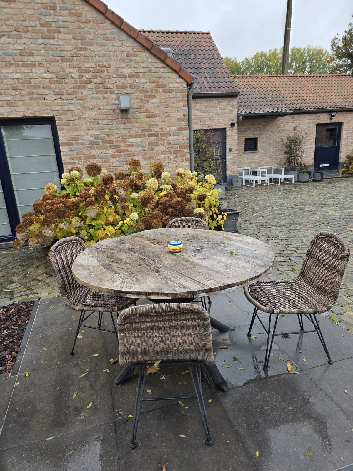 Tuinset 4 personen, Tuin en Terras, Ophalen, 4 zitplaatsen, Kunststof, Gebruikt