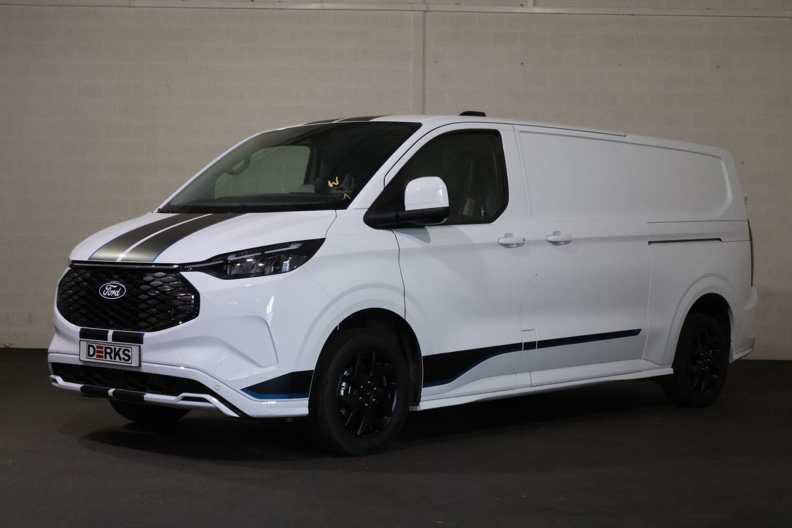 Ford E-Transit Custom L2 H1 Sport 71 kWh 2x Schuifdeur, Auto's, Bestelwagens en Lichte vracht, Automaat, Wit, Elektrisch, Parkeersensor