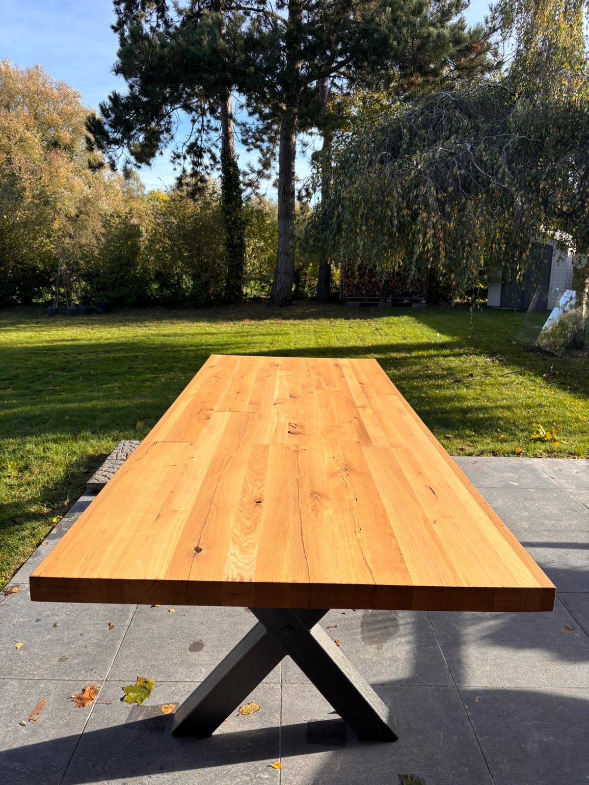 Eiken livingtafel, Ophalen, Eikenhout, Zo goed als nieuw, Vijf personen of meer