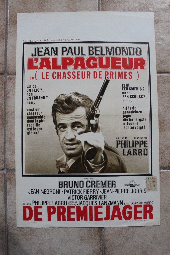 filmaffiche Jean-Paul Belmondo l'alpageur filmposter, Enlèvement ou Envoi, Rectangulaire vertical, A1 jusqu'à A3, Comme neuf