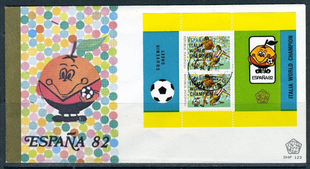 INDONÉSIE : ZB 1123 FDC 1982 Football Espagne, Envoi, Affranchi, Asie du Sud